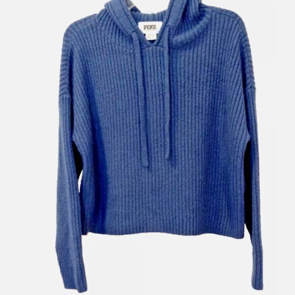 Women's/Junior Hooded Pullover Sweater Blue Knit Victoria Secret PINK - Picture 9 of 10